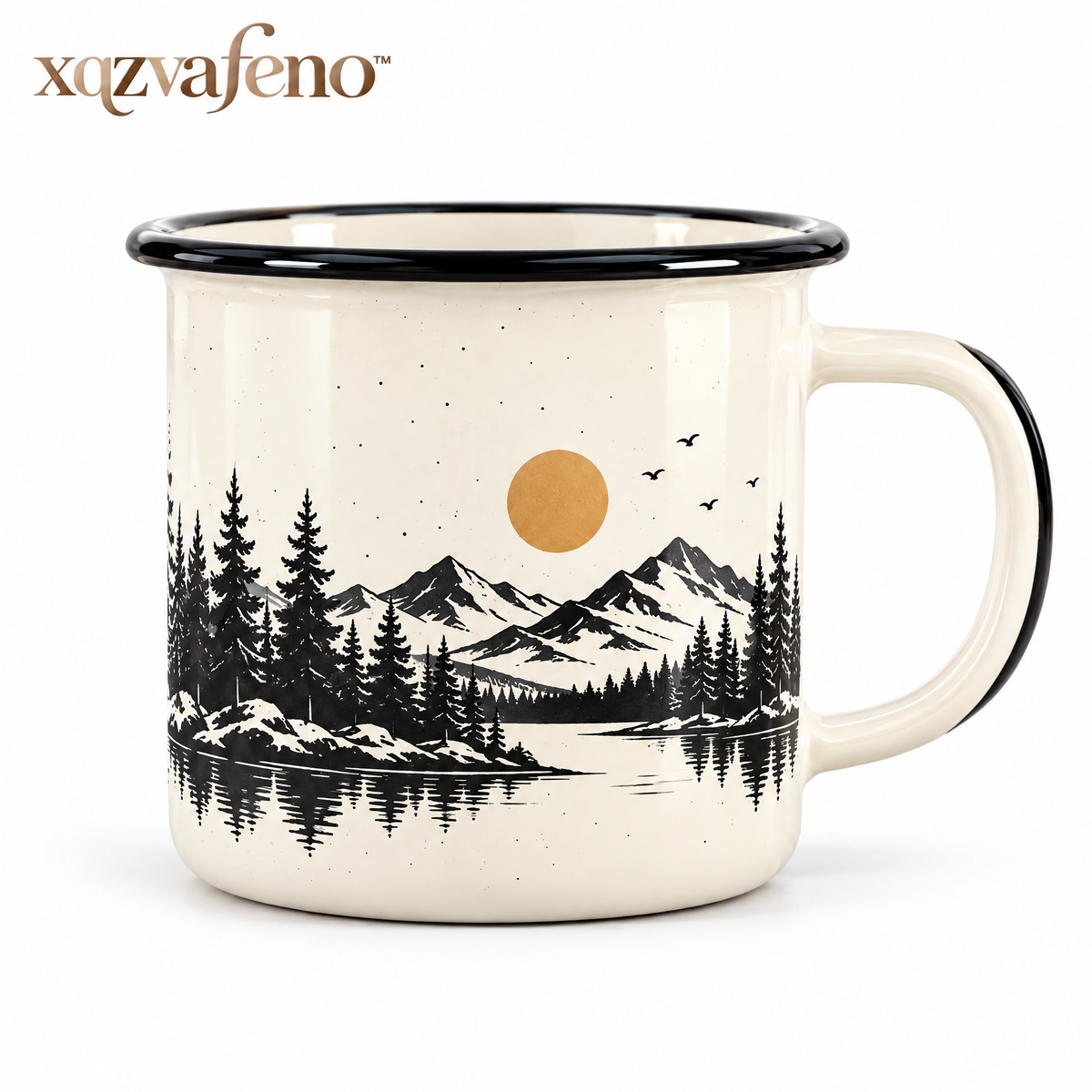 xqzvafeno™ Vintage Mountain Enamel Camping Mug