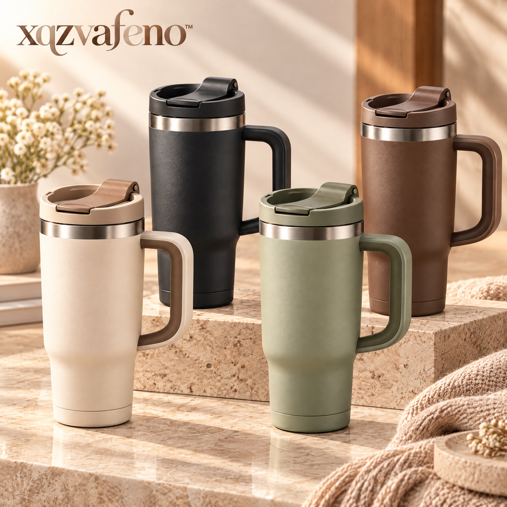 xqzvafeno™ Insulated Coffee Travel Mug With Handle