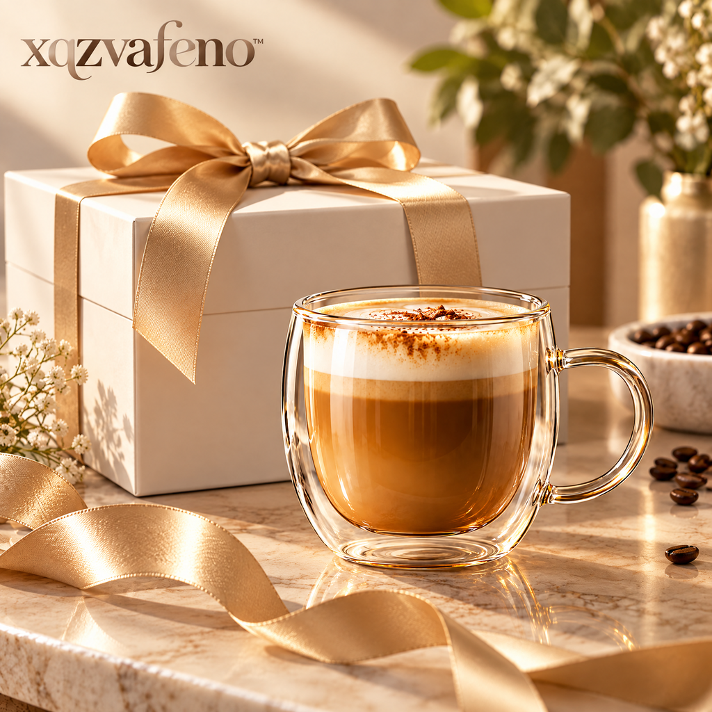 xqzvafeno™ Double Wall Glass Coffee Cup