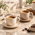 xqzvafeno™ Minimal Ceramic Espresso Cup Set