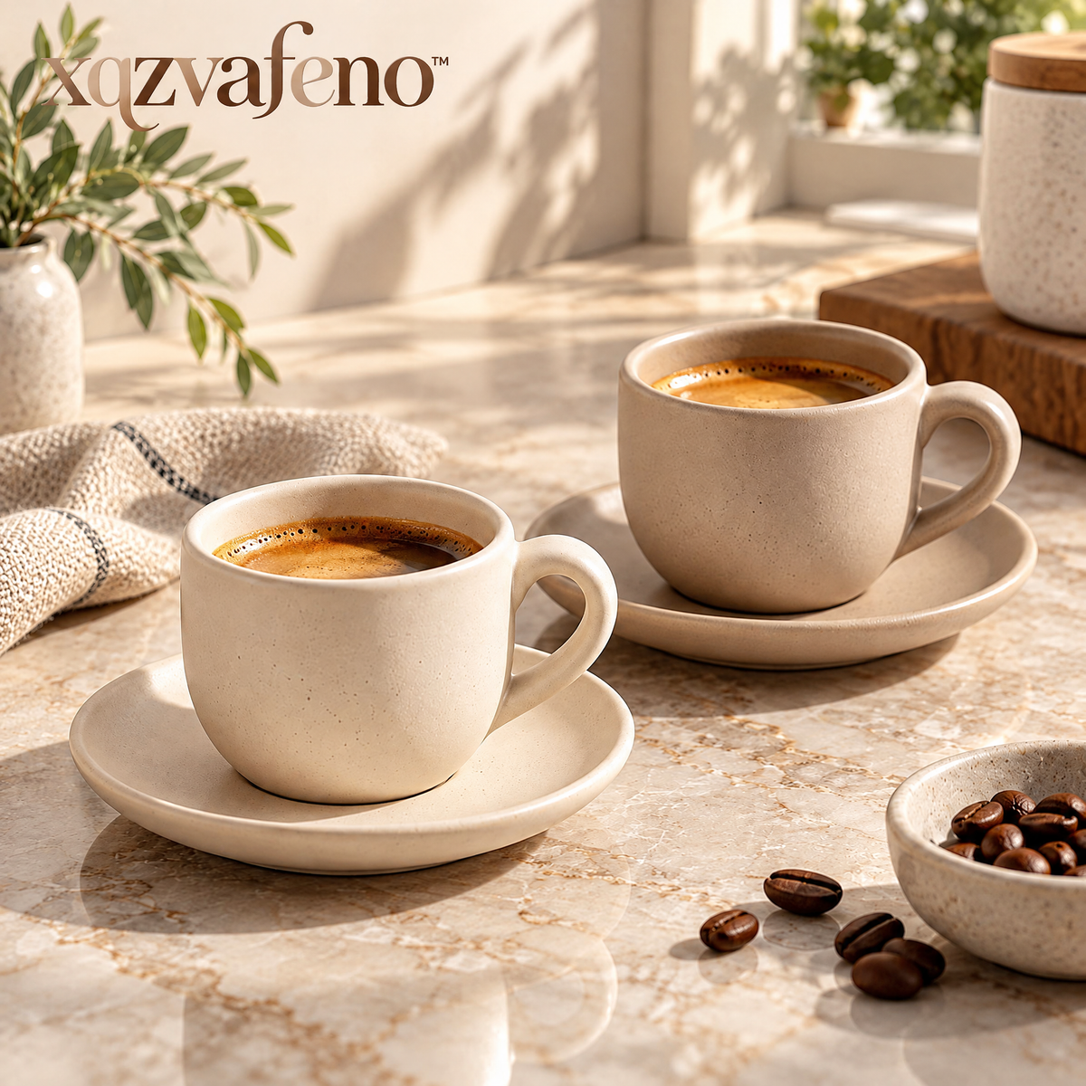 xqzvafeno™ Minimal Ceramic Espresso Cup Set