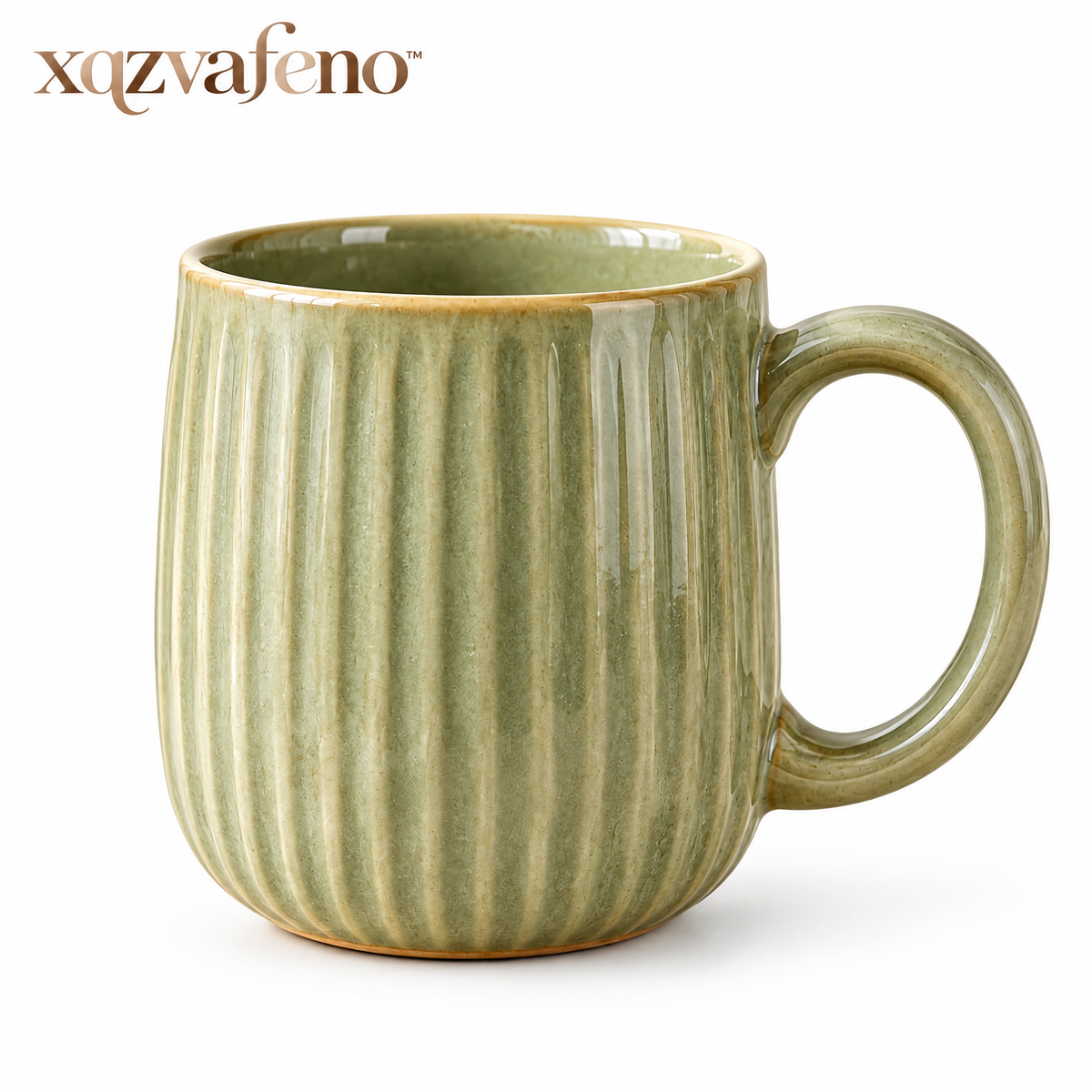 xqzvafeno™ Ribbed Ceramic Coffee Mug