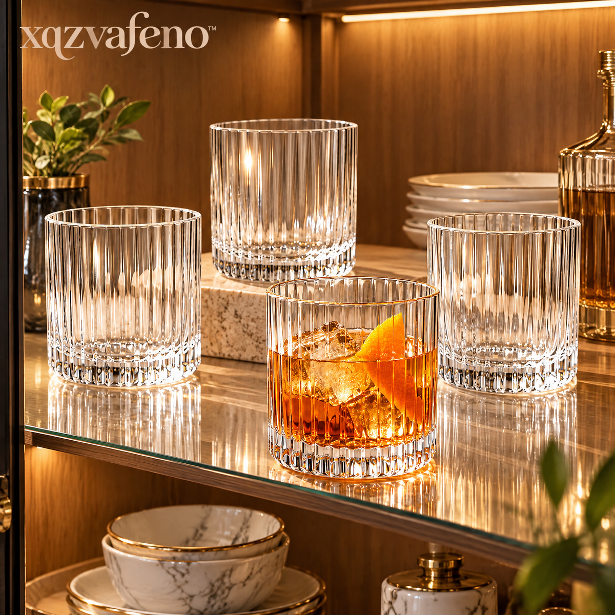 xqzvafeno™ Crystal Style Whiskey Glass Set