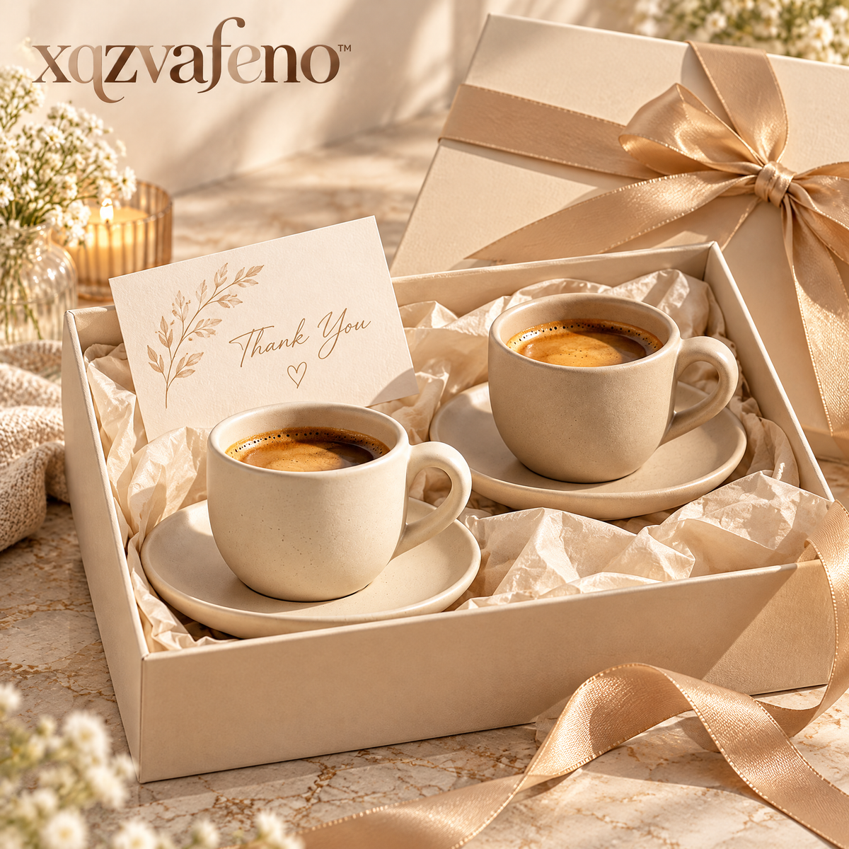 xqzvafeno™ Minimal Ceramic Espresso Cup Set