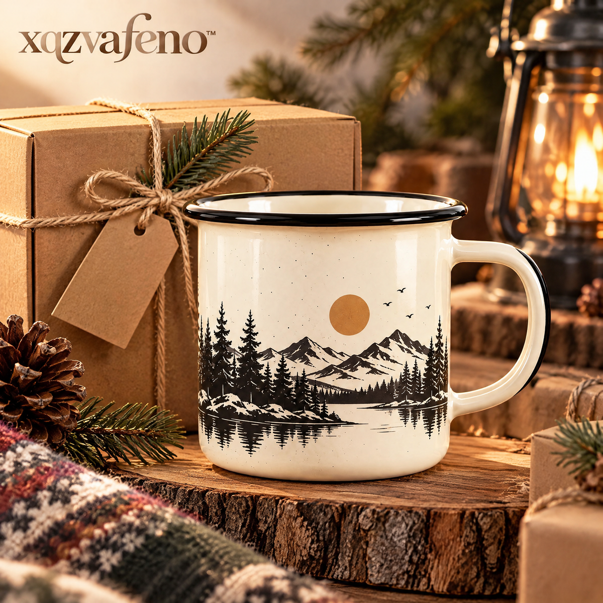 xqzvafeno™ Vintage Mountain Enamel Camping Mug