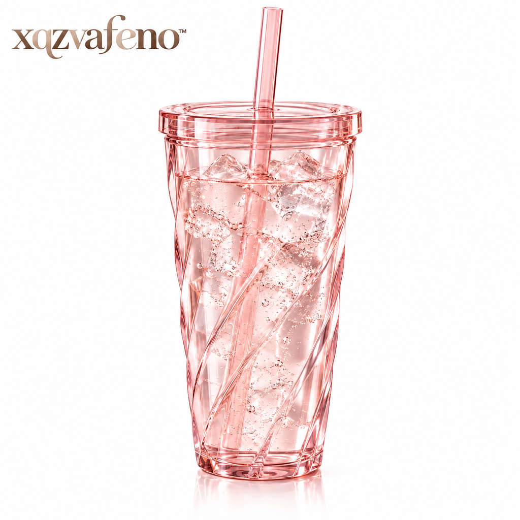 xqzvafeno™ Crystal Straw Tumbler