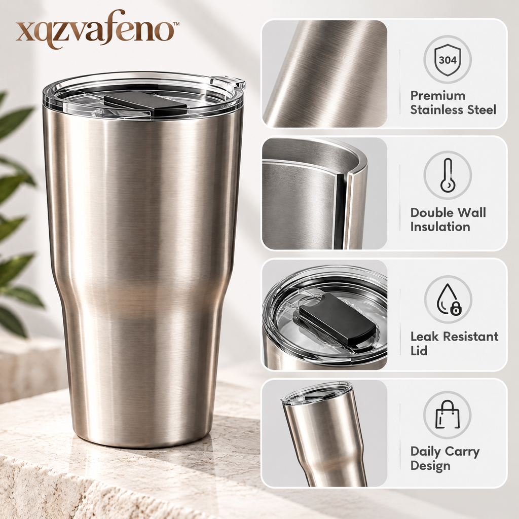 xqzvafeno™ Premium Stainless Steel Travel Tumbler