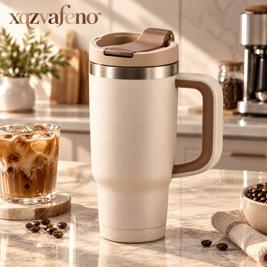 xqzvafeno™ Insulated Coffee Travel Mug With Handle