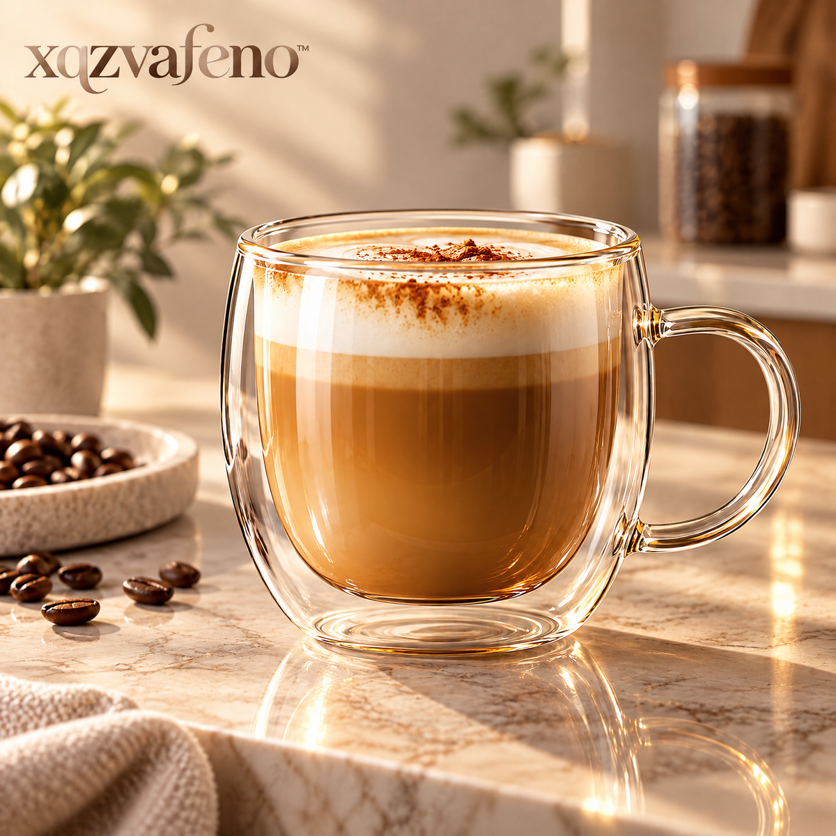 xqzvafeno™ Double Wall Glass Coffee Cup