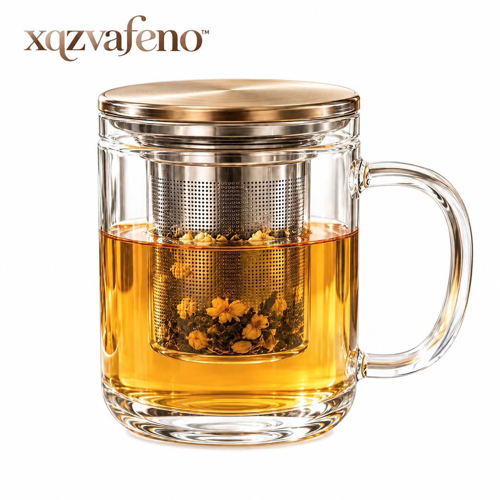 xqzvafeno™ Glass Tea Infuser Mug