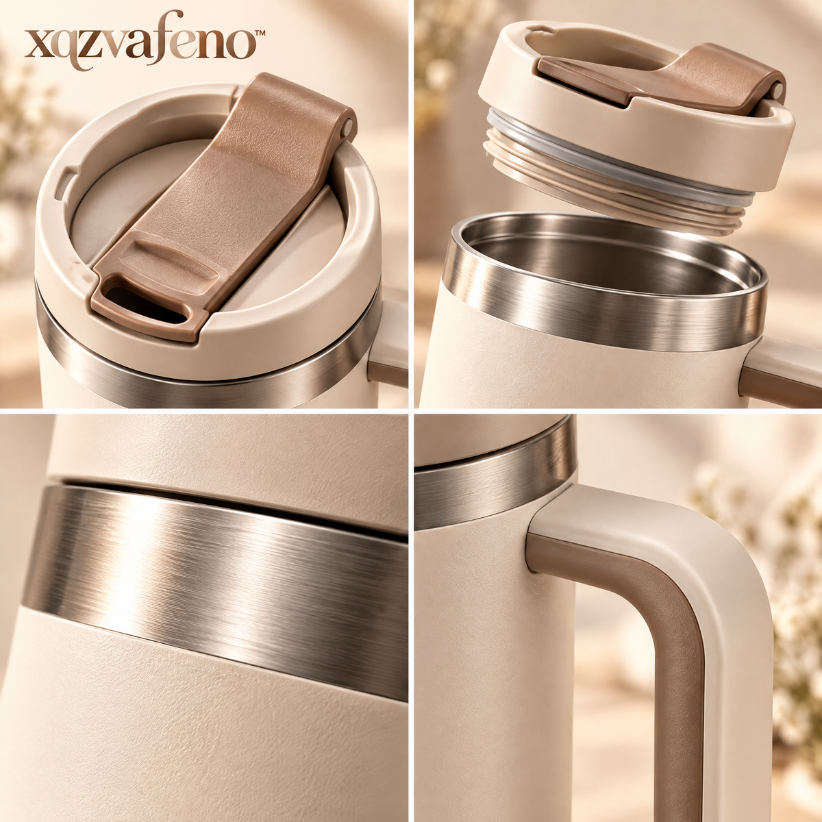 xqzvafeno™ Insulated Coffee Travel Mug With Handle
