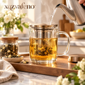 xqzvafeno™ Glass Tea Infuser Mug