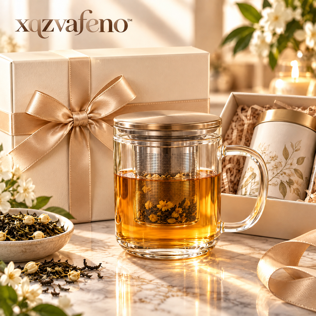 xqzvafeno™ Glass Tea Infuser Mug